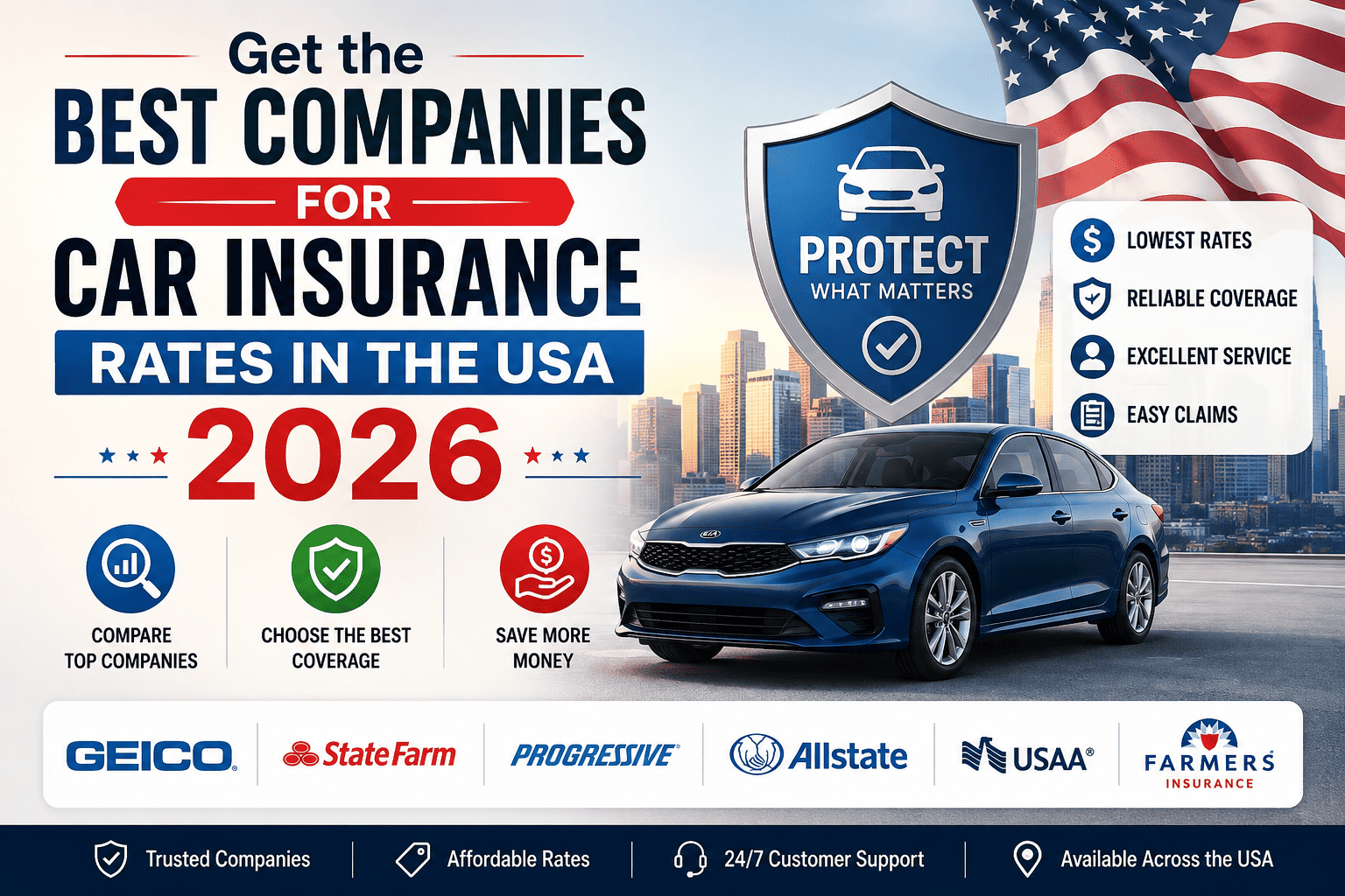 Get the Best Companies for Car Insurance Rates in the USA 2026